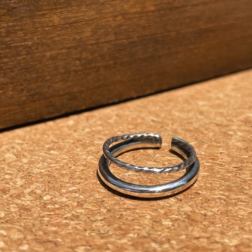 LINK RING FREE & EAR CUFF SILVER925