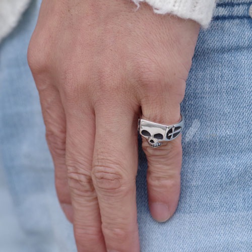 JIM SKULL RING CROSS