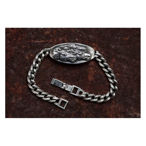 HORSE PLATE BRACELET SILVER