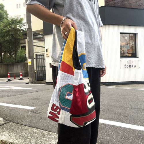 redad uniform patchwork bag