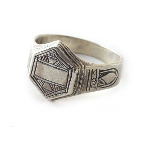 TUAREG SILVER RING HEX