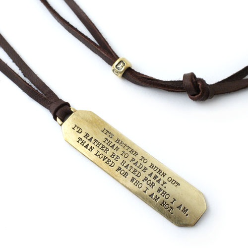 ȥСKURT COBAIN LYRIC NECKLACE