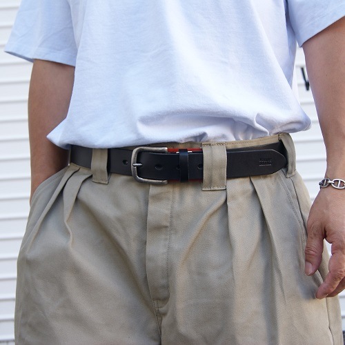 SIMPLE LETHER BELT WITH DICE PENDANT MADE IN JAPAN