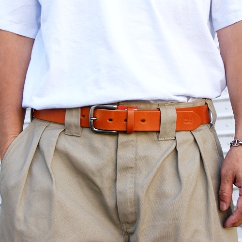 SIMPLE LETHER BELT WITH DICE PENDANT MADE IN JAPAN