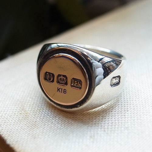 ���Ρ��ޥ���湯�󤵤����ѥ�ǥ� HALLMARK LARGE 18KPG �� SILVER RING
