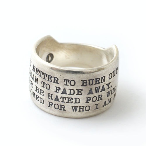 カートコバーンKURT COBAIN LYRIC RING の販売【CHARCOAL*GREEN】公式