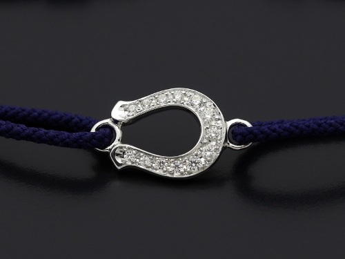 Medium Horseshoe Cord Bracelet - Silver w/CZƣѥǥ