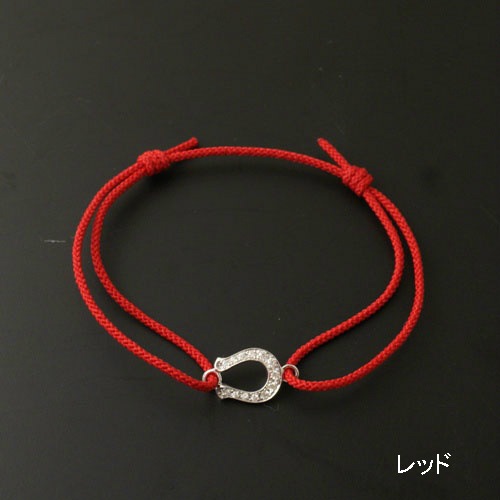 Medium Horseshoe Cord Bracelet - Silver w/CZƣѥǥ