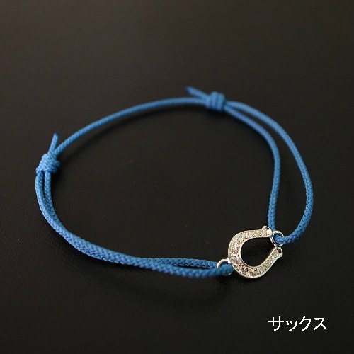 Medium Horseshoe Cord Bracelet - Silver w/CZƣѥǥ