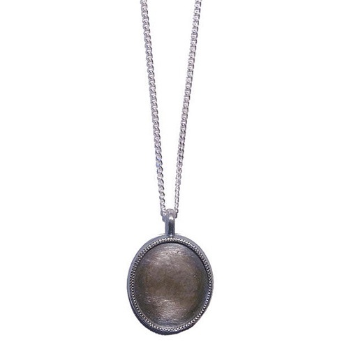 Rusty Thought Signet Oval Coin Long Necklace