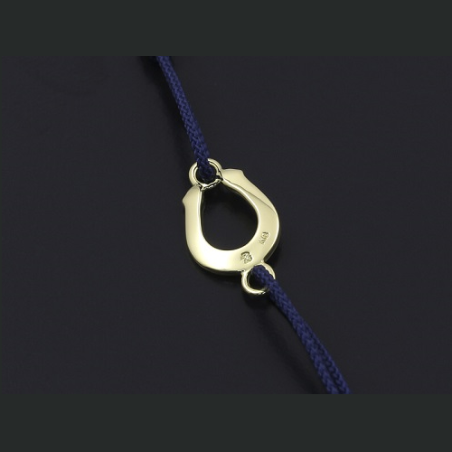 K18 Small Horseshoe Cord Bracelet-Plane
