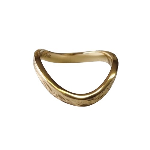 STAINLESS HAWAIIAN WAVE RING GP.