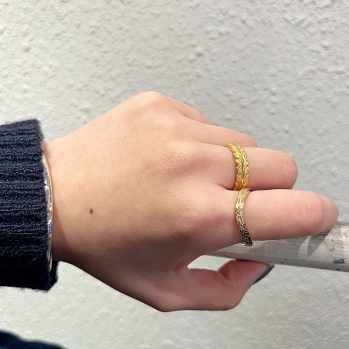 YUMEKIѥƥࡣSTAINLESS HAWAIIAN LEAF RING GP.