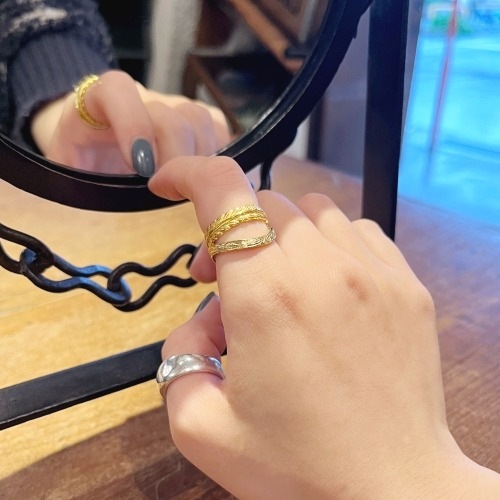 YUMEKIѥƥࡣSTAINLESS HAWAIIAN LEAF RING GP.