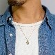 Double Cross Necklace K18 Yellpw Gold w/Daiamond