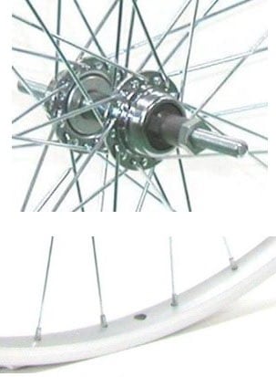 アルミリム後輪 外装用 ボスフリー リムブレーキ仕様 軸長:192mm