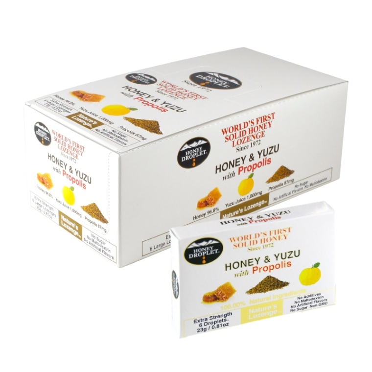 ハニードロップレット ユズ＆プロポリス 1ケース(1箱6粒入り×12箱)