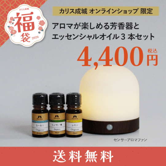 【送料無料】 アロマが楽しめる芳香器とエッセンシャルオイル3本セット [カリス成城福袋 2026]