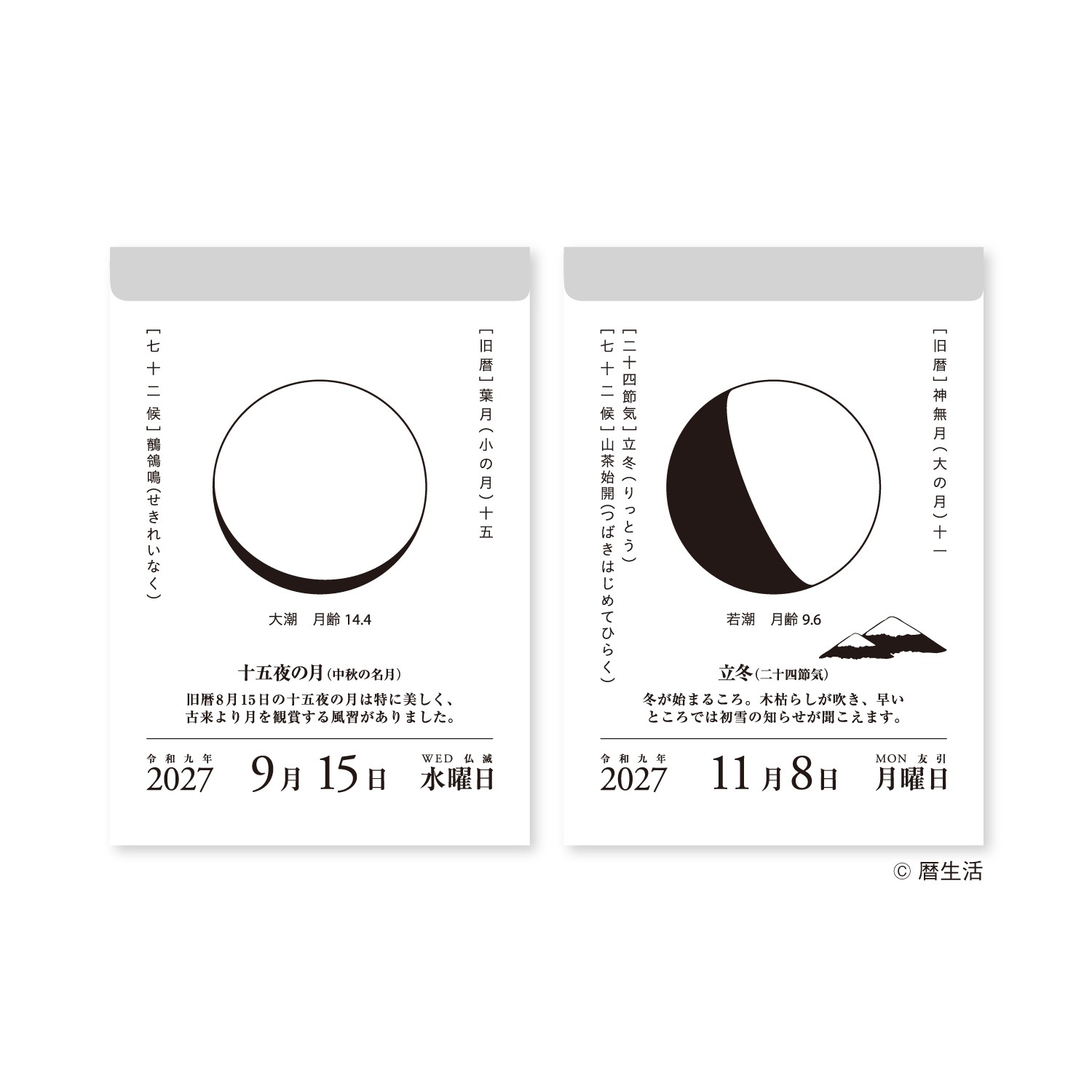 【2027年版】月と暦 日めくりカレンダー [暦生活]