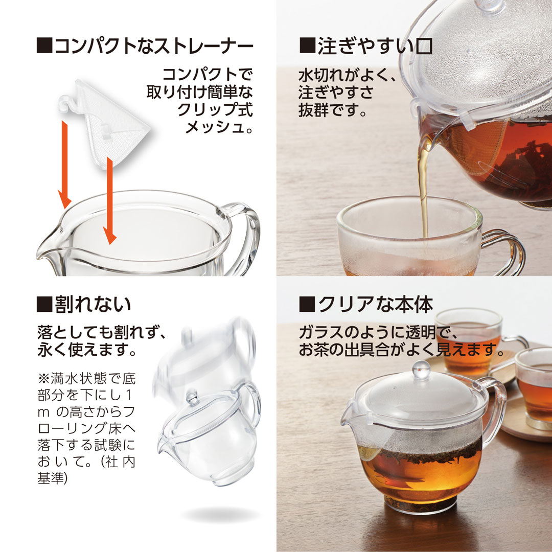 クリアティーポット L クリップメッシュ