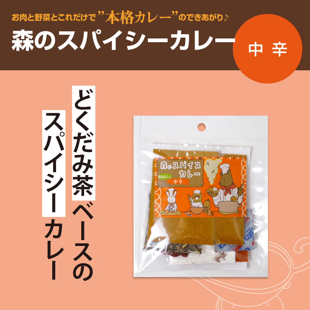 森のスパイスカレー 野草茶入り中辛カレー(4人分)袋入り