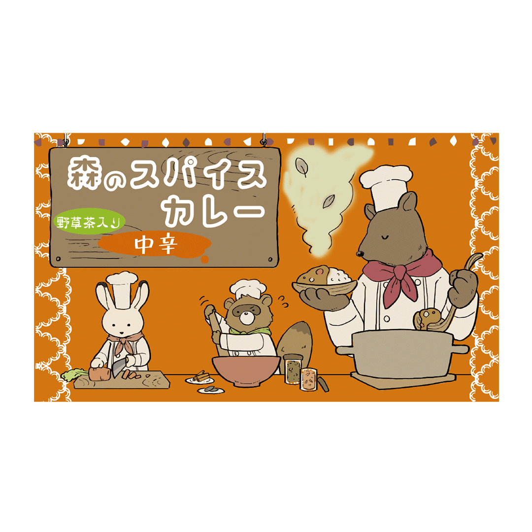 森のスパイスカレー 野草茶入り中辛カレー(4人分)袋入り