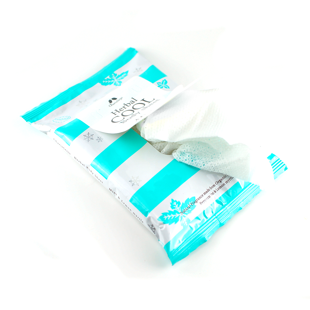 【送料無料・10個+１個】 ハーバルクールボディシート ミント＆グレープフルーツ[ボディ用汗ふきシート]