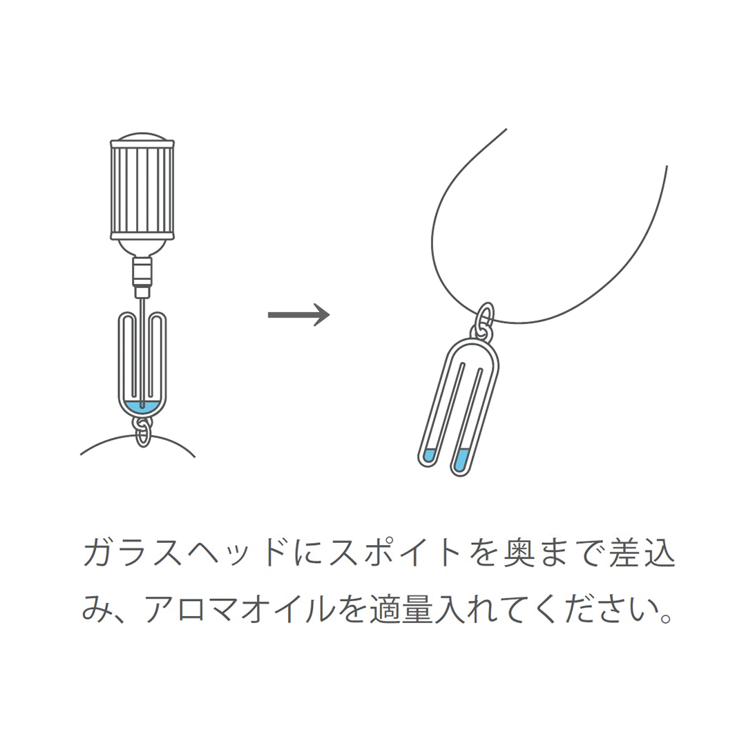 グラスネックレス アロマの雫ポム