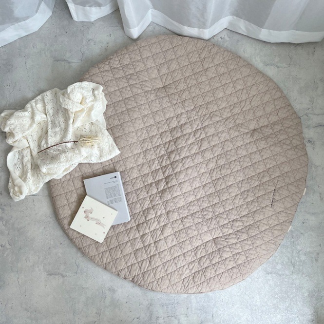 Round rugmat Square Beige