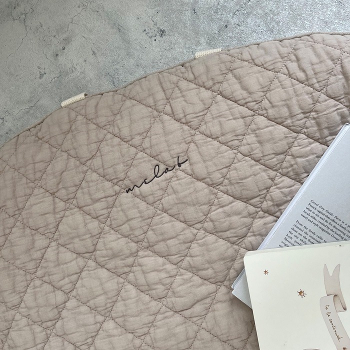 Round rugmat Square Beige