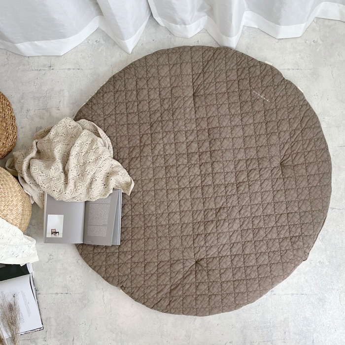 Round rugmat Square Greige