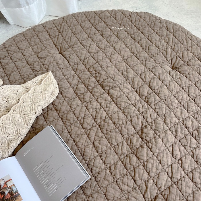 Round rugmat Square Greige