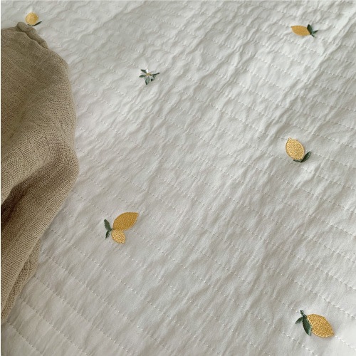 Round rugmat Embroide Lemons