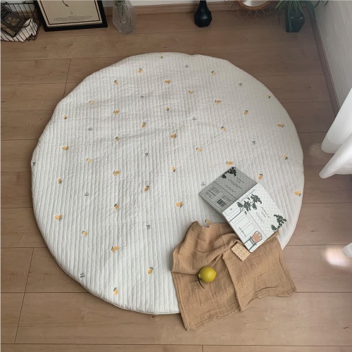 Round rugmat Embroide Lemons