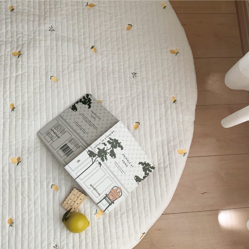 Round rugmat Embroide Lemons