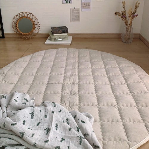 Round rugmat Embroide Tulip