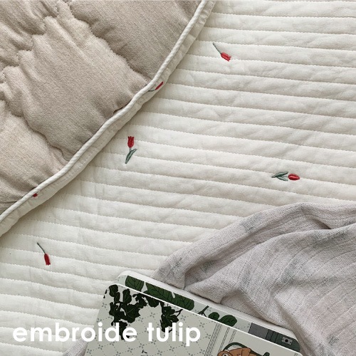 Round rugmat Embroide Tulip