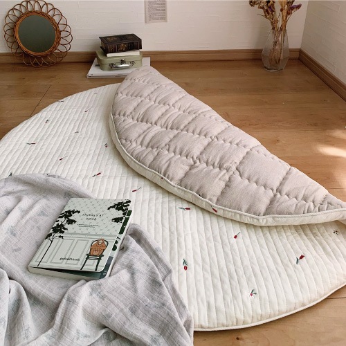 Round rugmat Embroide Tulip