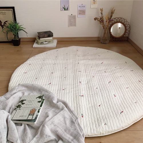 Round rugmat Embroide Tulip