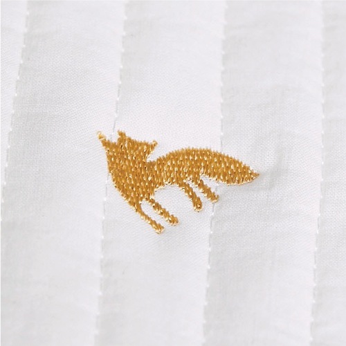 Round rugmat Embroide Fox