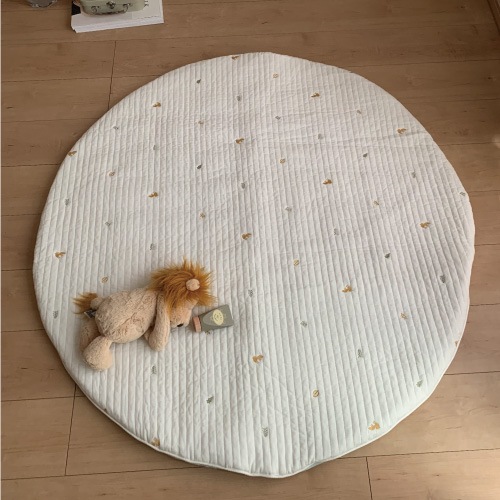 Round rugmat Embroide Fox
