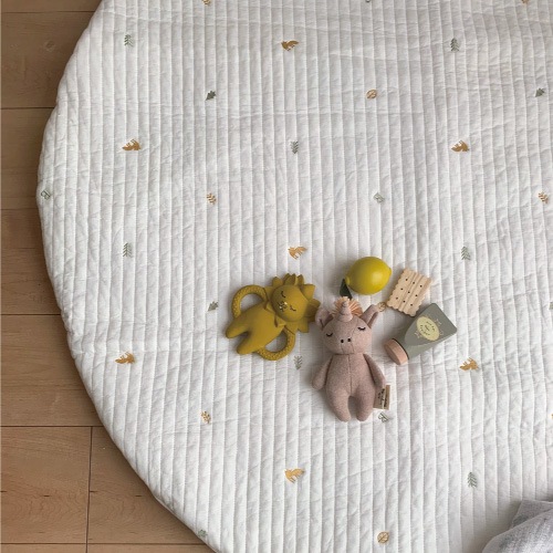 Round rugmat Embroide Fox