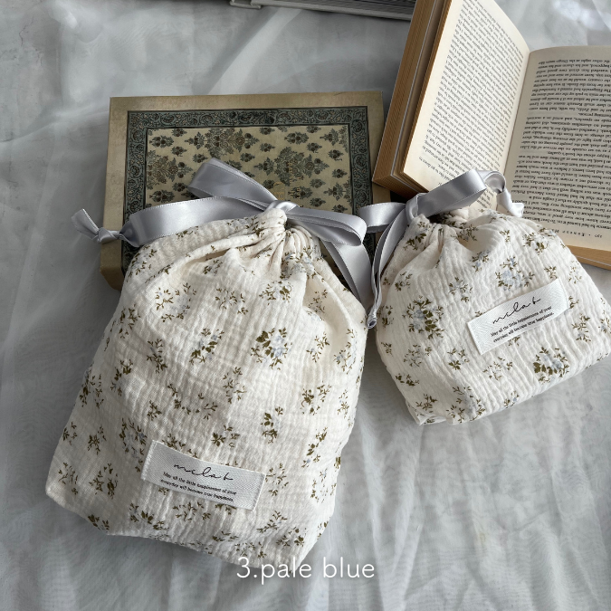 【S-size】Cotton Gauze drawstring bag 