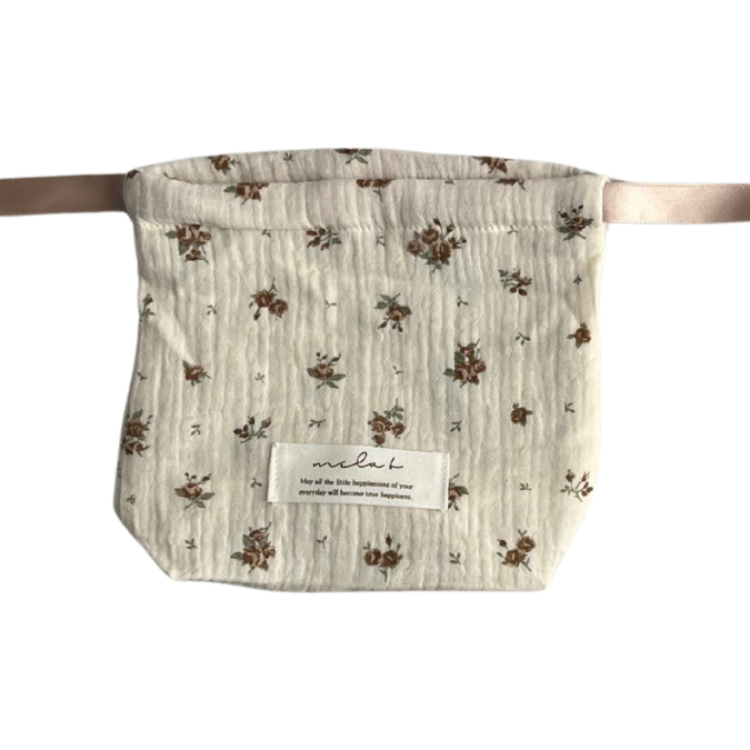 【S-size】Cotton Gauze drawstring bag 