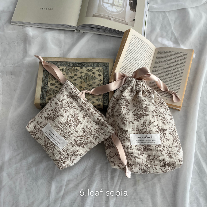 【M-size】Cotton Gauze drawstring bag ｜Diper bag