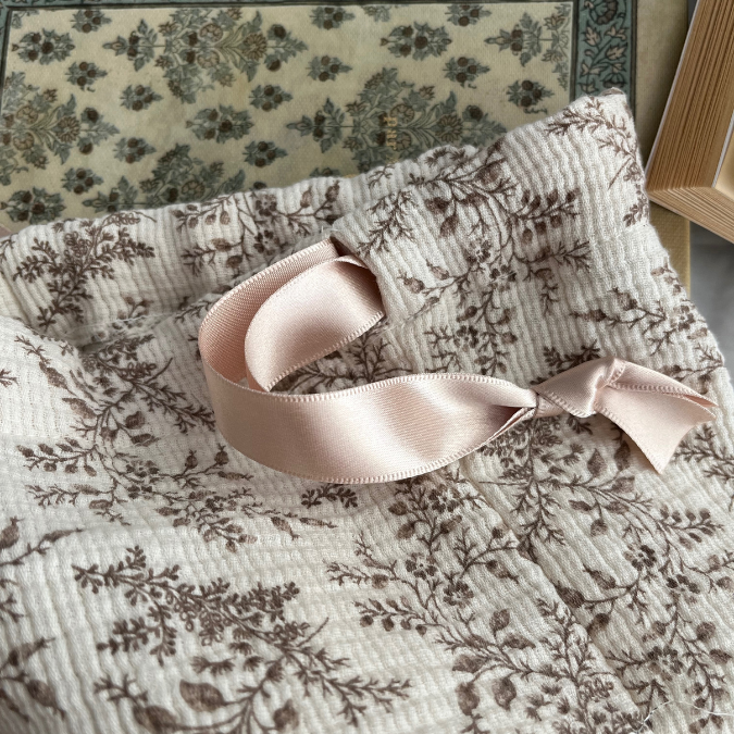 【M-size】Cotton Gauze drawstring bag ｜Diper bag