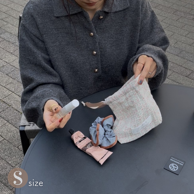 【M-size】Cotton Gauze drawstring bag ｜Diper bag