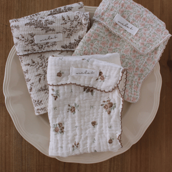 【出産祝い ギフト3点セット】Gaze Gift : Swaddle/Handkerchief/drawstring bag(M)