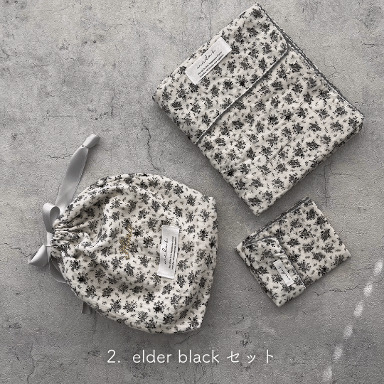 【出産祝い ギフト3点セット】Gaze Gift : Swaddle/Handkerchief/drawstring bag(M)