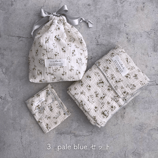 【出産祝い ギフト3点セット】Gaze Gift : Swaddle/Handkerchief/drawstring bag(M)